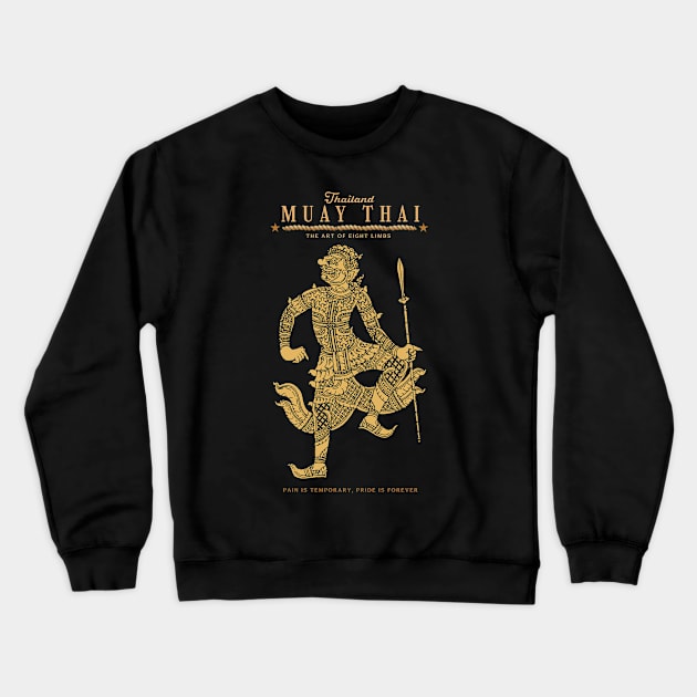 Kickboxing Muay Thai Boran The Art of Eight Limbs Crewneck Sweatshirt by KewaleeTee